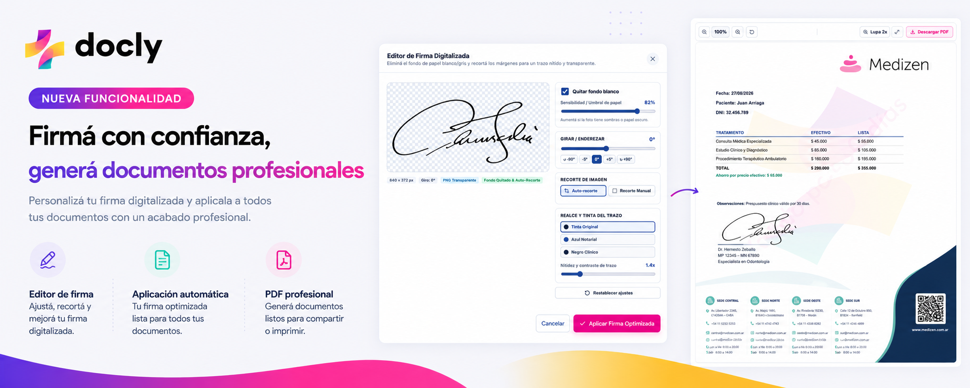 Editor Inteligente de Firma Digitalizada Docly